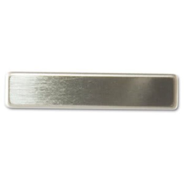 2 1/2" x 5/8" Bright Nickel Name Badge Blank with Fused Posts Thumbnail